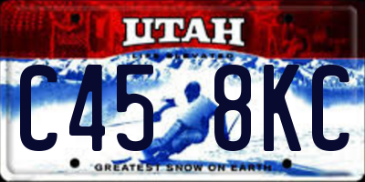 UT license plate C458KC