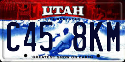 UT license plate C458KM