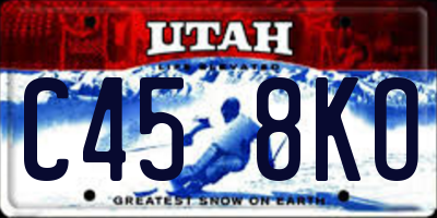 UT license plate C458KO