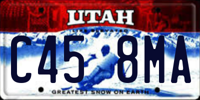 UT license plate C458MA