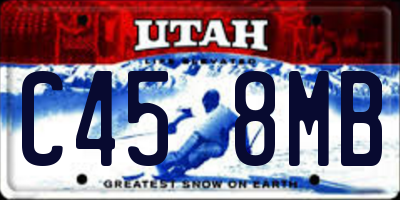 UT license plate C458MB