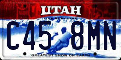 UT license plate C458MN