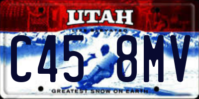 UT license plate C458MV