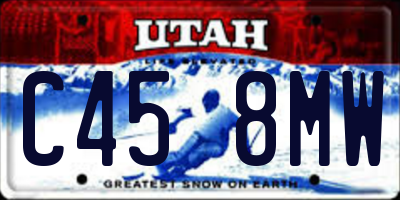 UT license plate C458MW