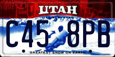 UT license plate C458PB