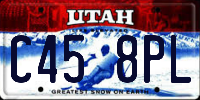 UT license plate C458PL