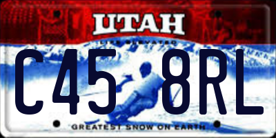 UT license plate C458RL