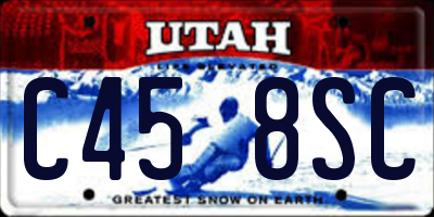 UT license plate C458SC