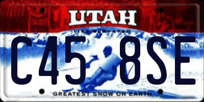 UT license plate C458SE