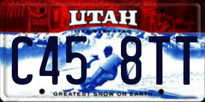 UT license plate C458TT