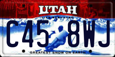 UT license plate C458WJ