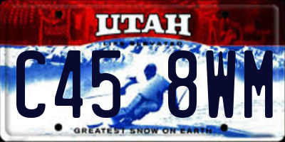 UT license plate C458WM