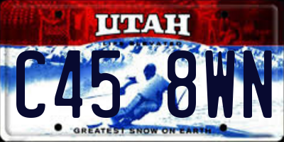 UT license plate C458WN