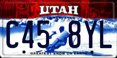 UT license plate C458YL