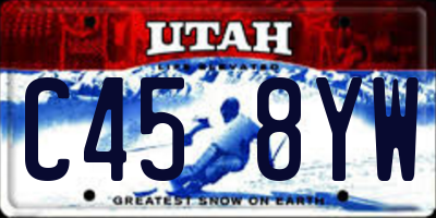 UT license plate C458YW