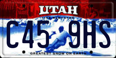 UT license plate C459HS