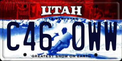 UT license plate C460WW