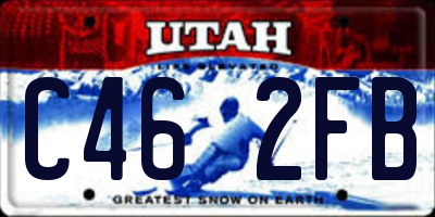 UT license plate C462FB