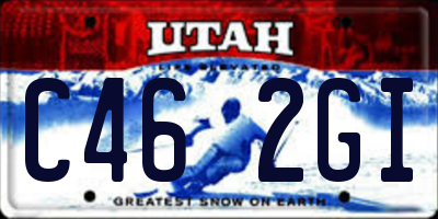 UT license plate C462GI