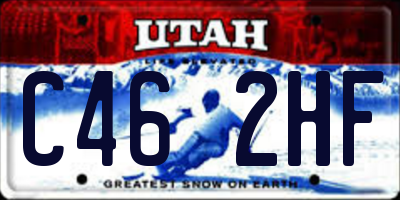 UT license plate C462HF