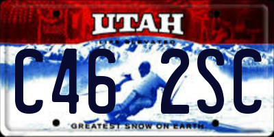 UT license plate C462SC