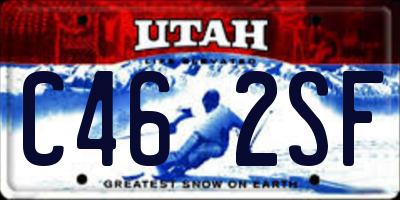 UT license plate C462SF