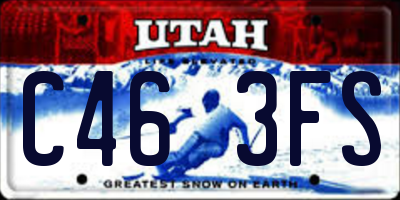 UT license plate C463FS