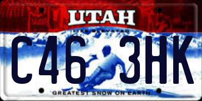 UT license plate C463HK