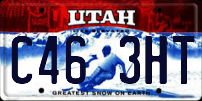 UT license plate C463HT