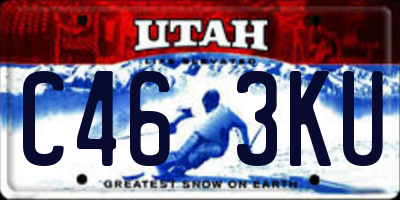 UT license plate C463KU