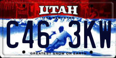 UT license plate C463KW