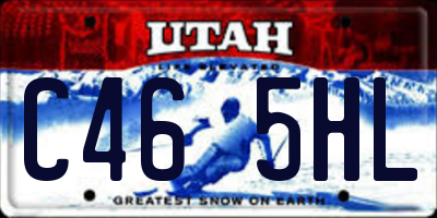 UT license plate C465HL