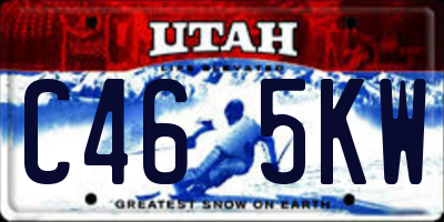 UT license plate C465KW