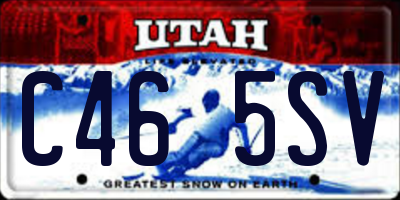 UT license plate C465SV
