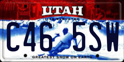 UT license plate C465SW