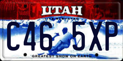 UT license plate C465XP