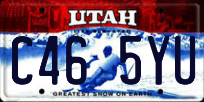 UT license plate C465YU