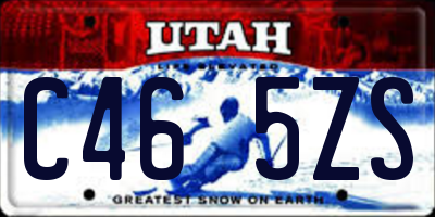 UT license plate C465ZS