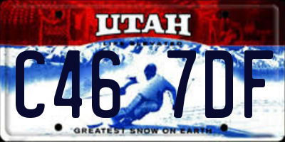 UT license plate C467DF