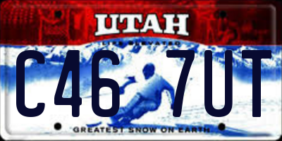 UT license plate C467UT
