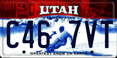 UT license plate C467VT