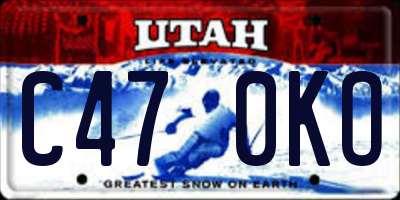UT license plate C470KO
