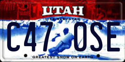 UT license plate C470SE