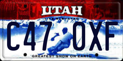 UT license plate C470XF