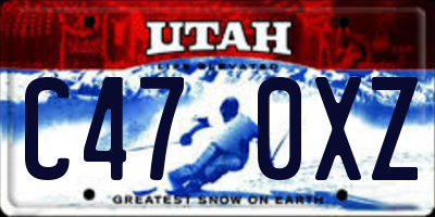 UT license plate C470XZ