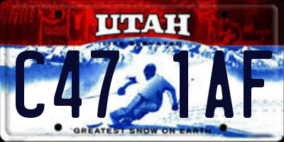 UT license plate C471AF