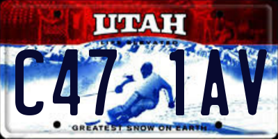 UT license plate C471AV