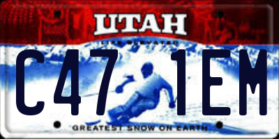 UT license plate C471EM