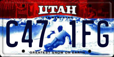 UT license plate C471FG