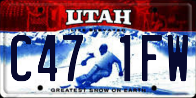 UT license plate C471FW